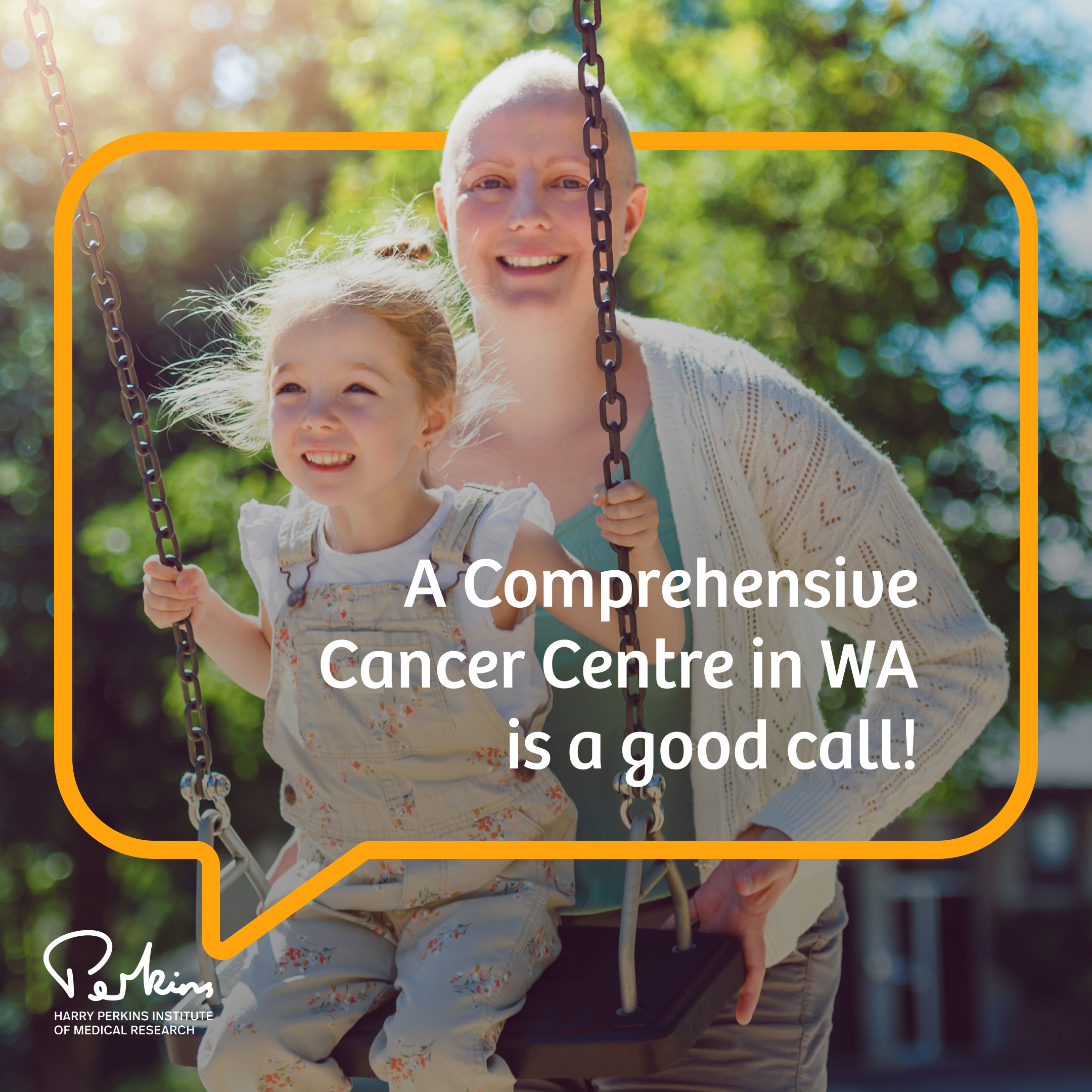 Mother with child on swing